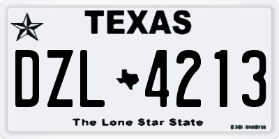 TX license plate DZL4213