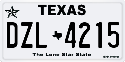 TX license plate DZL4215