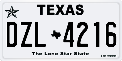 TX license plate DZL4216