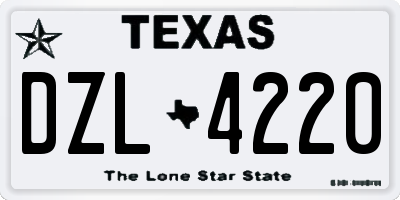 TX license plate DZL4220