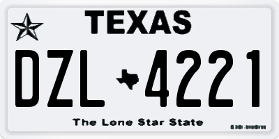 TX license plate DZL4221