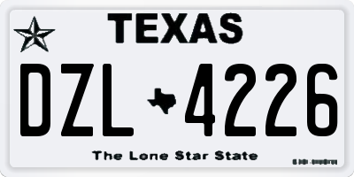 TX license plate DZL4226