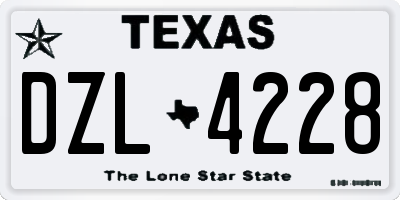 TX license plate DZL4228