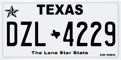 TX license plate DZL4229
