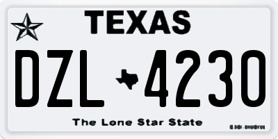 TX license plate DZL4230