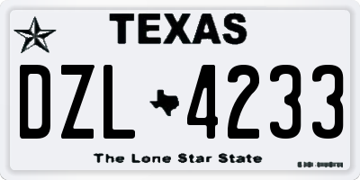 TX license plate DZL4233