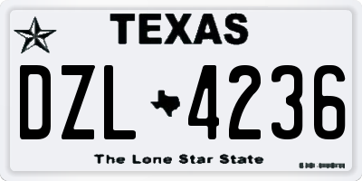 TX license plate DZL4236