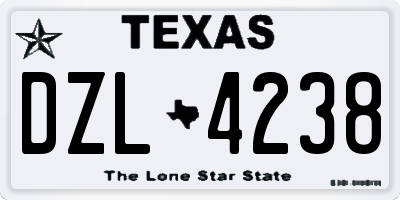 TX license plate DZL4238