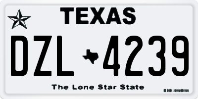 TX license plate DZL4239