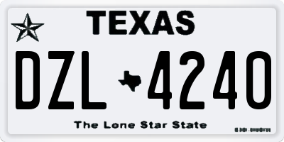 TX license plate DZL4240