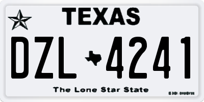 TX license plate DZL4241