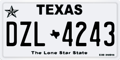 TX license plate DZL4243