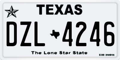 TX license plate DZL4246