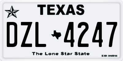 TX license plate DZL4247