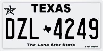 TX license plate DZL4249
