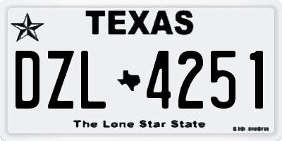 TX license plate DZL4251
