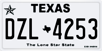 TX license plate DZL4253