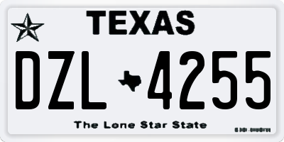 TX license plate DZL4255