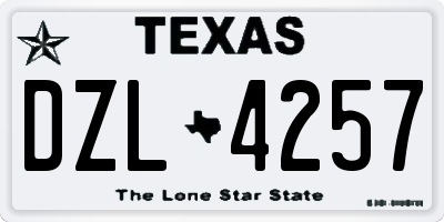 TX license plate DZL4257