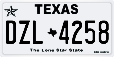 TX license plate DZL4258