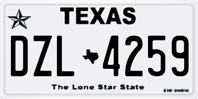 TX license plate DZL4259