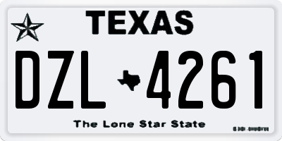 TX license plate DZL4261