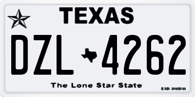 TX license plate DZL4262
