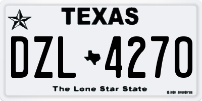 TX license plate DZL4270
