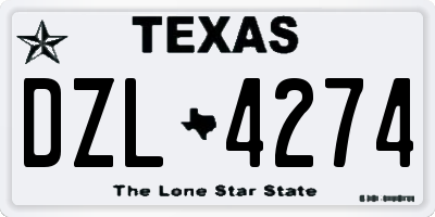 TX license plate DZL4274