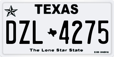 TX license plate DZL4275