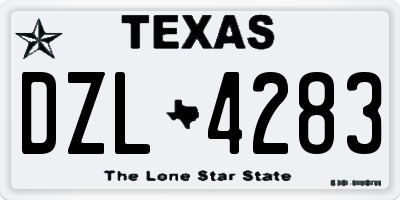 TX license plate DZL4283