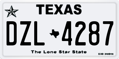 TX license plate DZL4287