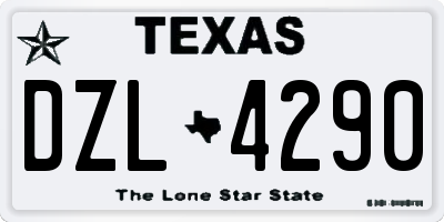 TX license plate DZL4290