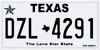 TX license plate DZL4291