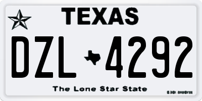 TX license plate DZL4292