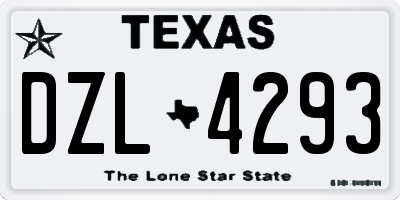 TX license plate DZL4293