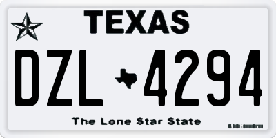 TX license plate DZL4294