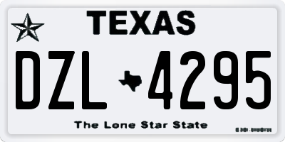 TX license plate DZL4295