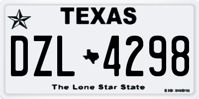 TX license plate DZL4298