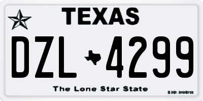 TX license plate DZL4299
