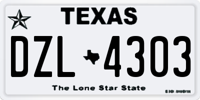 TX license plate DZL4303