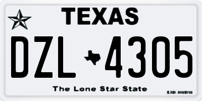TX license plate DZL4305
