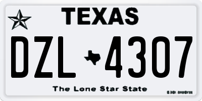 TX license plate DZL4307
