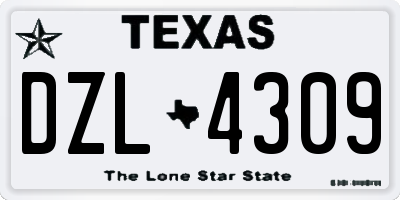 TX license plate DZL4309