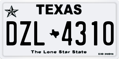 TX license plate DZL4310