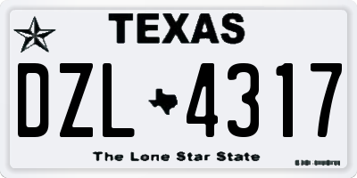 TX license plate DZL4317