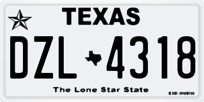 TX license plate DZL4318