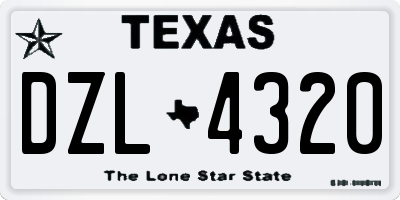 TX license plate DZL4320