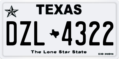 TX license plate DZL4322