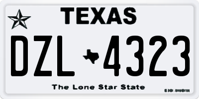 TX license plate DZL4323